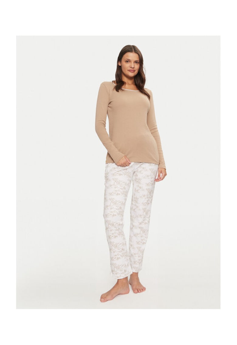 Pijama dama - 304525292 - Poliester/Bumbac - Bej