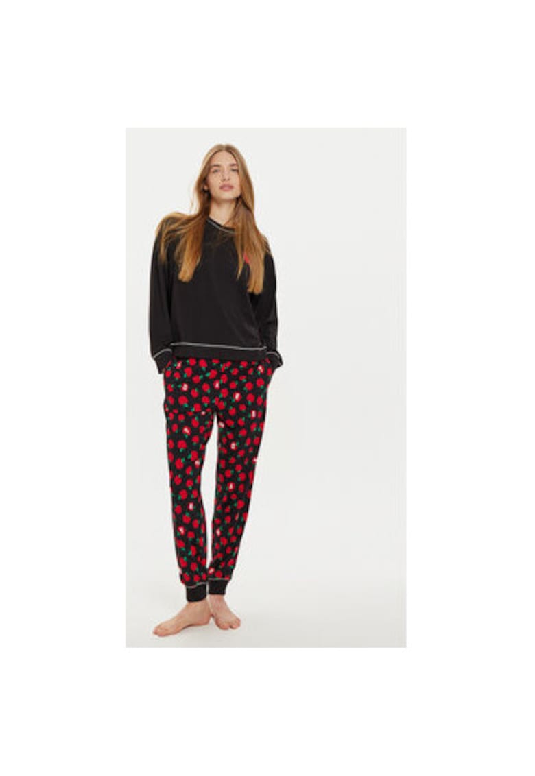 Pijama dama -  304529368 - Bumbac/Viscoza - Negru