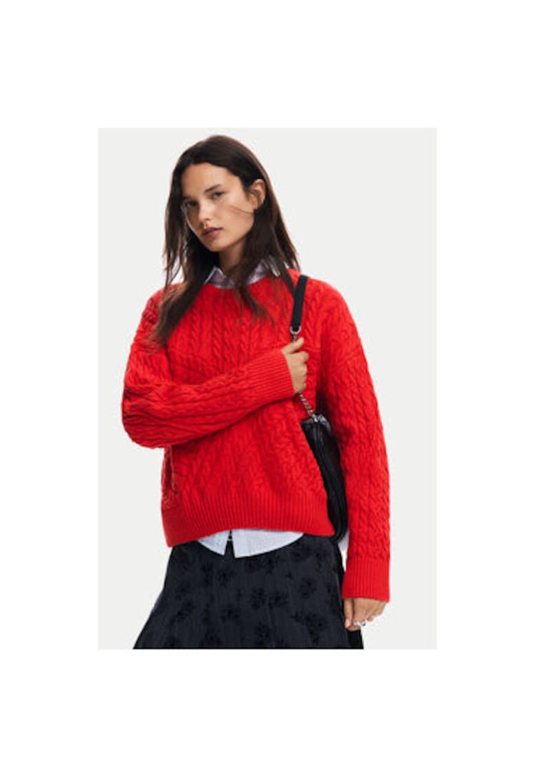 Pulover dama - 304477713 - Bumbac/Acril - Negru