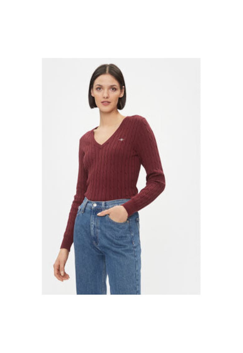 Pulover dama -  303284626 - Bumbac - XS INTL - Rosu