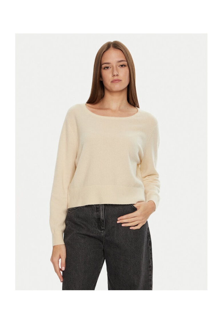 Pulover dama - 304610837 - Lana/Poliamida - Bej - Bej