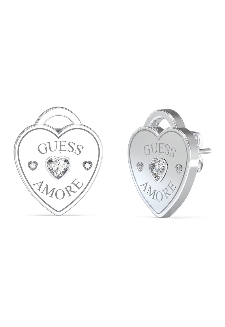 Cercei in forma de inima cu cristale