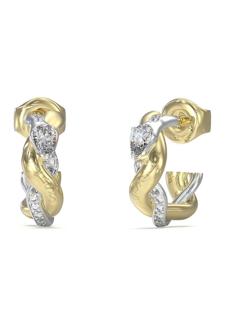 Cercei cu model in doua tonuri si model rasucit