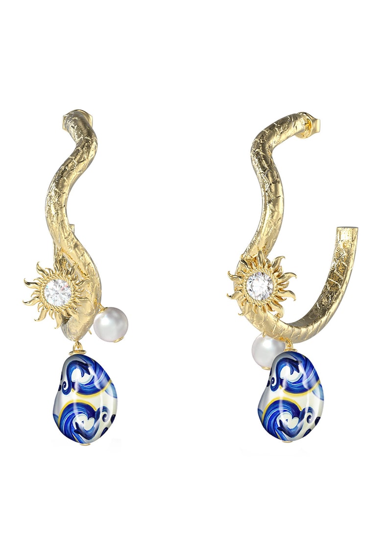 Cercei drop din otel inoxidabil cu cristale