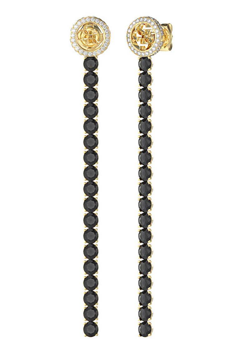 Cercei din otel inoxidabil cu cristal - Auriu/Negru