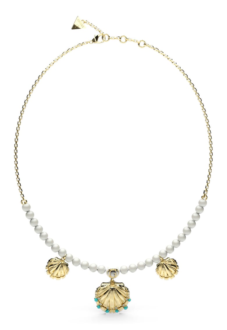 Colier din otel inoxidabil cu cristale si perle sintetice