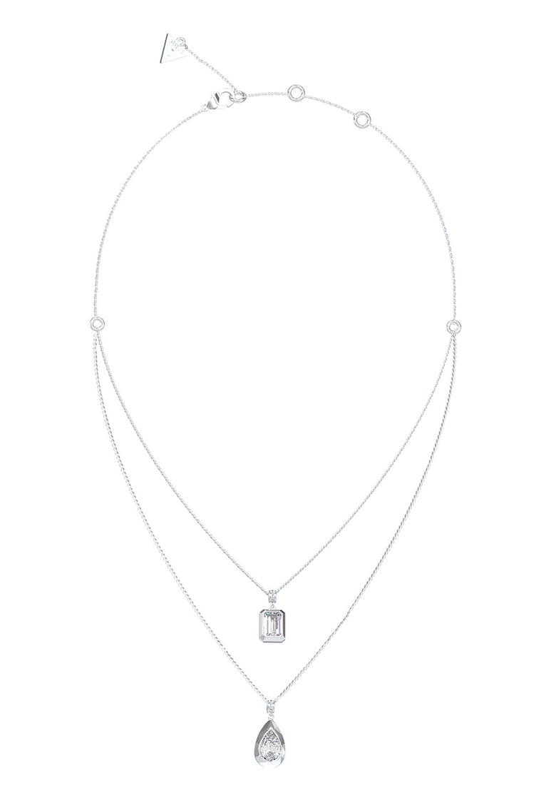 Colier dublu din otel inoxidabil cu pandantive