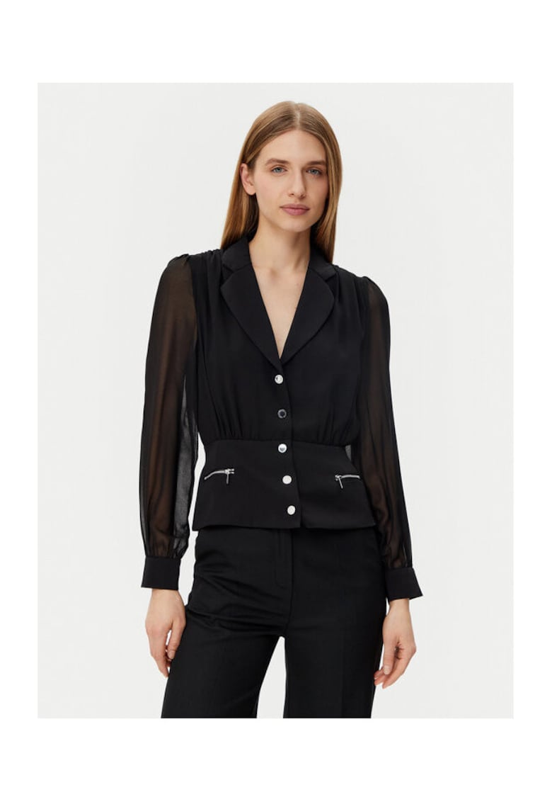 Camasa dama - 305252906 - Poliester - Negru - Negru