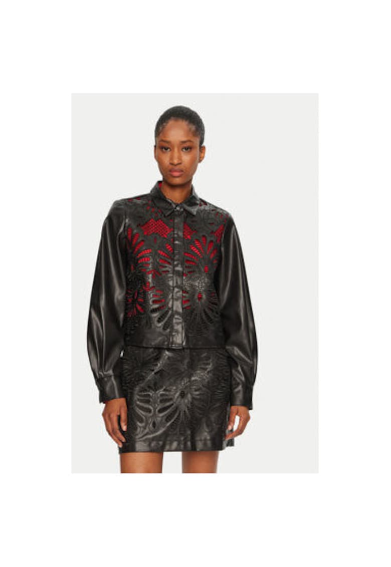Camasa dama - 304870231 - Piele ecologica - Negru - Negru