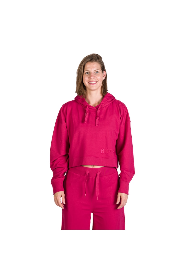 Hanorac oversize din bumbac cu gluga dama Ptti - Rosu