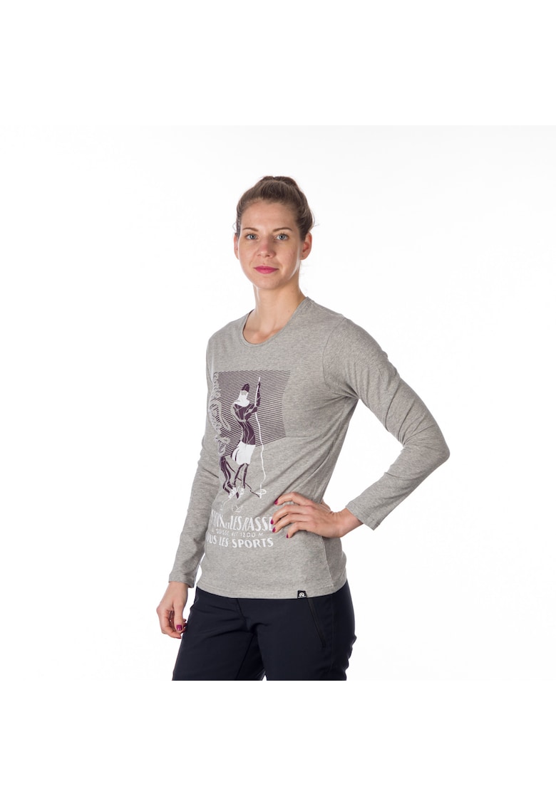 Tricou din bumbac cu imprimeu pentru femei Faye greymelange