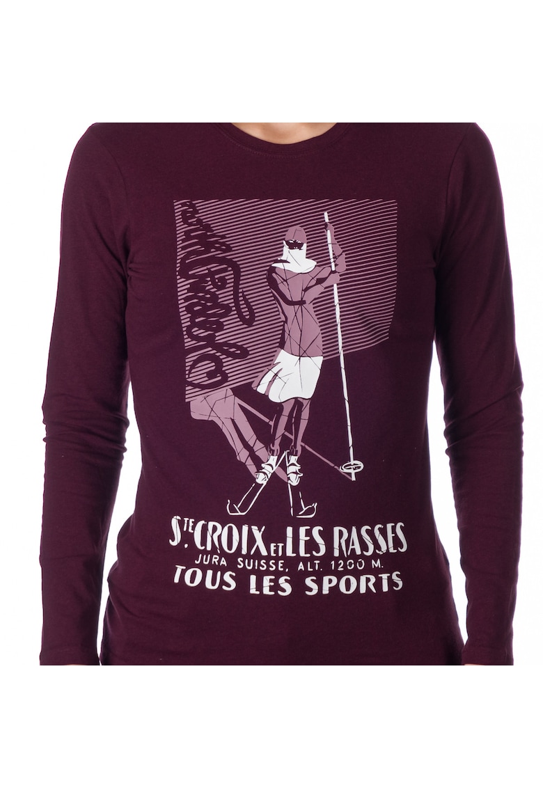 Tricou bumbac cu imprimeu femei Faye - Bordeaux