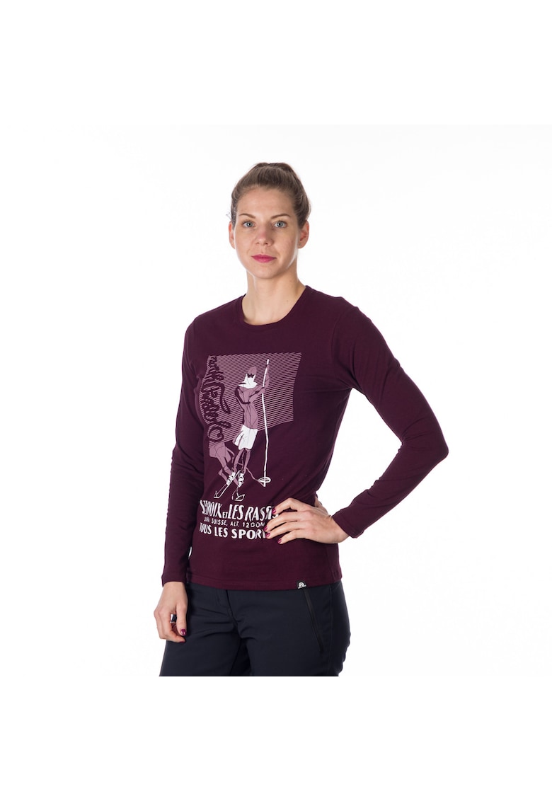 Tricou din bumbac cu imprimeu pentru femei Faye winemelange