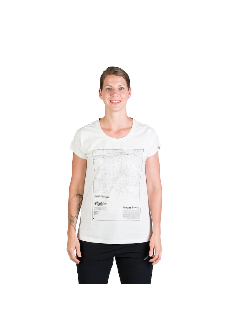 Tricou dama din bumbac pentru trekking Gayel white - Alb