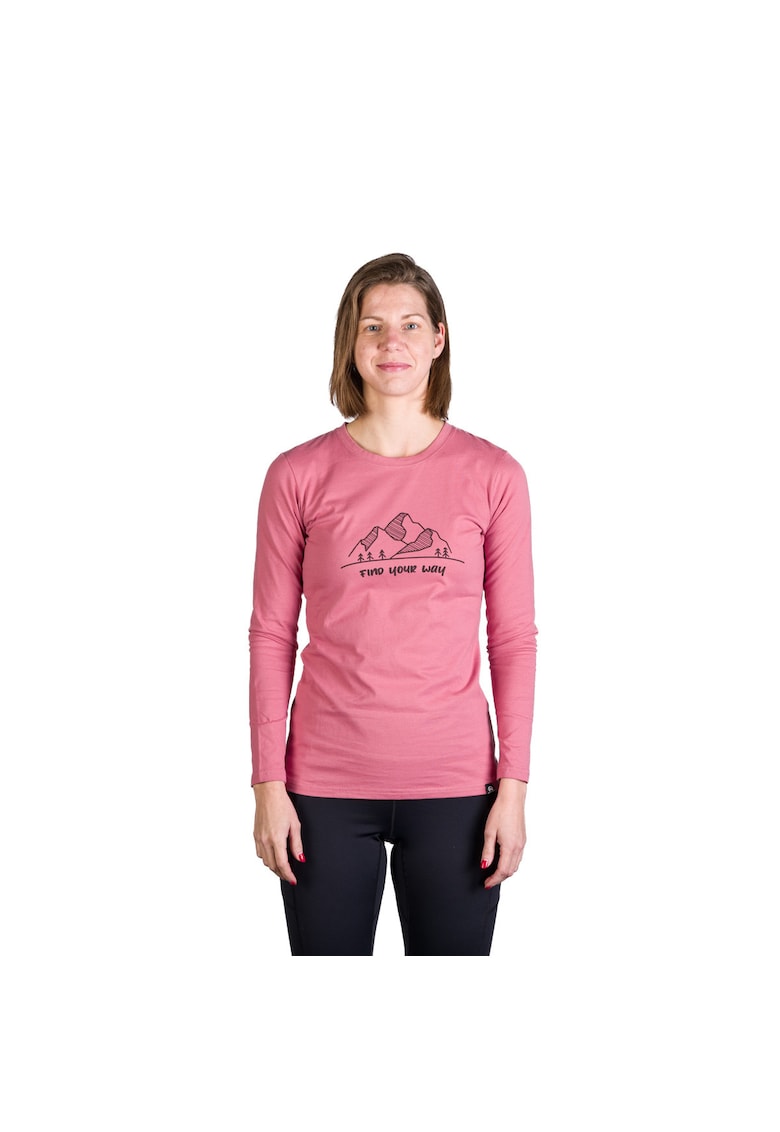 Tricou dama cu maneca lunga bumbac Sonya rose