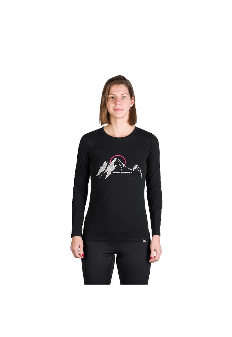 Tricou dama cu maneca lunga bumbac Shari black