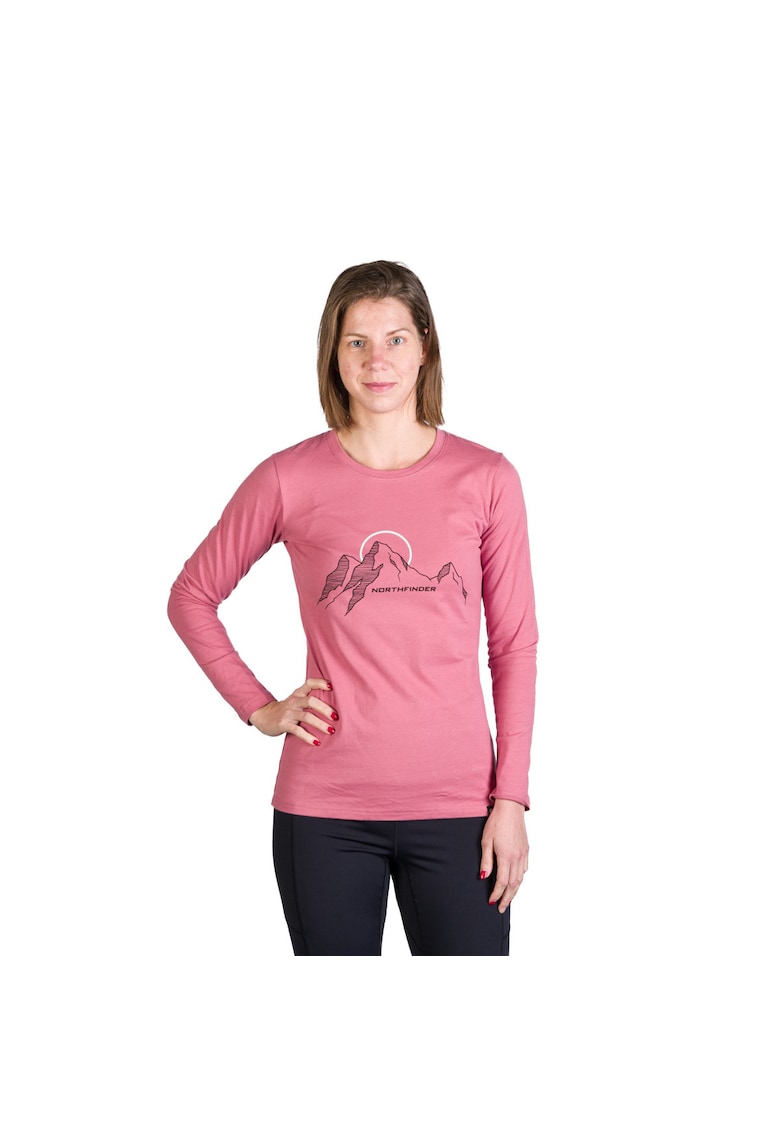 Tricou dama cu maneca lunga bumbac Shari rose