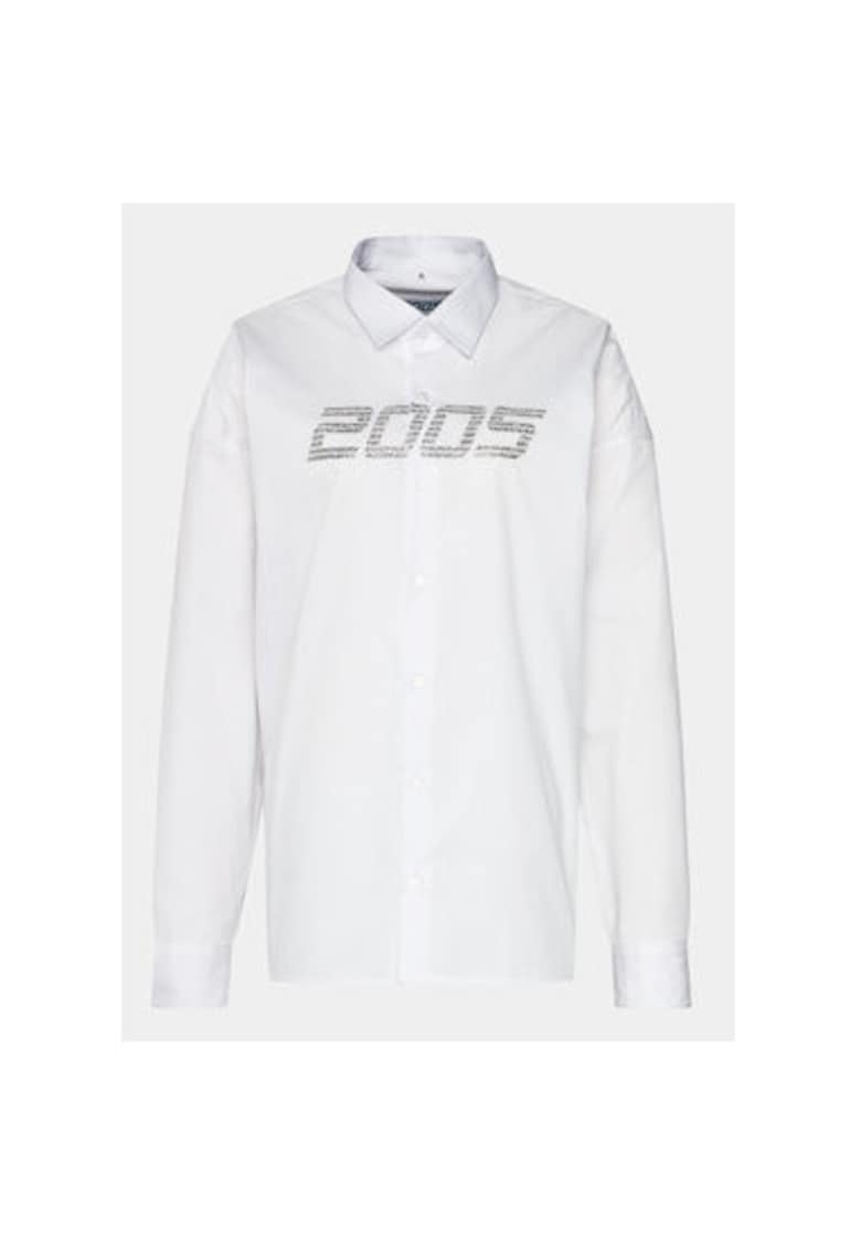 Camasa unisex - 303863586 - Bumbac/Poliester - Alb