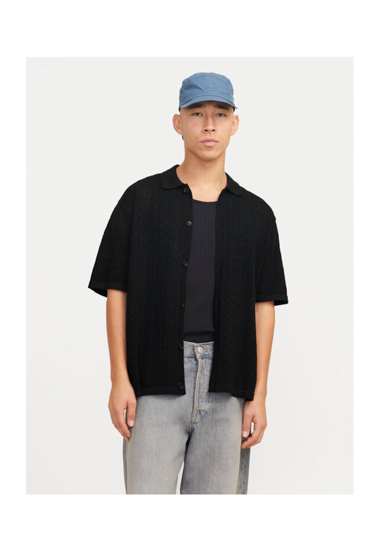 Camasa barbati - 304778254 - Poliester reciclat/Bumbac - Negru - Negru