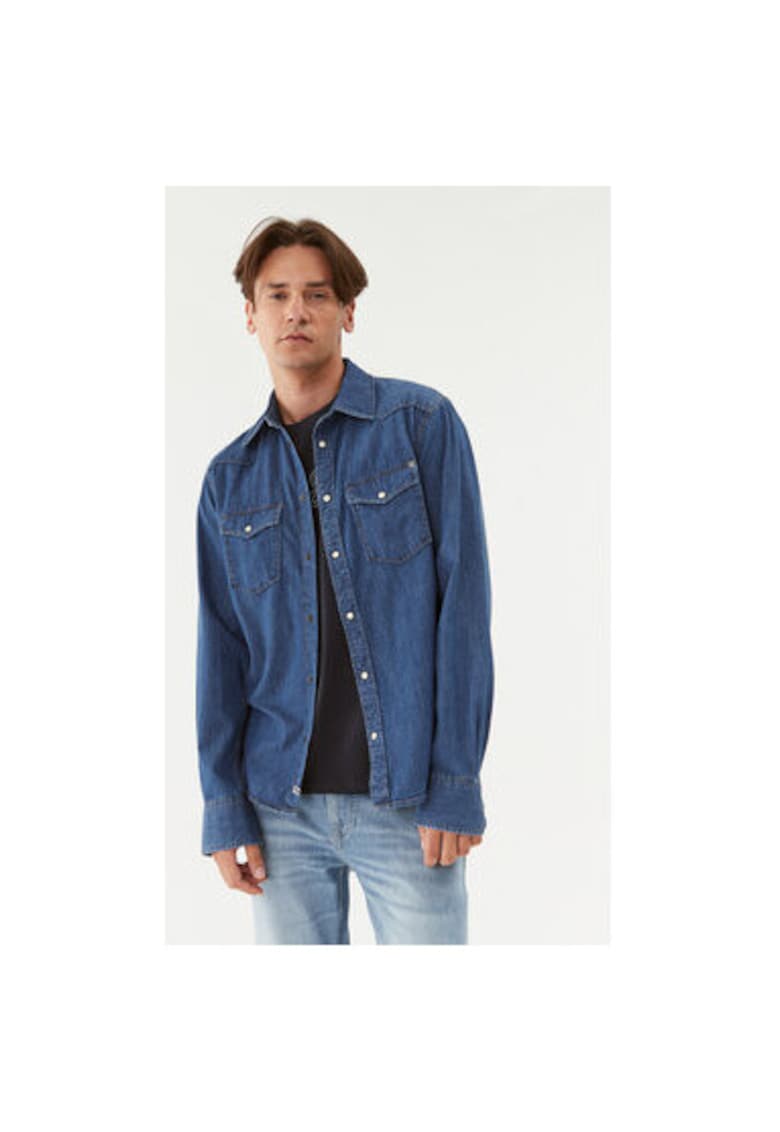 Camasa barbati - 302838936 - Bumbac - S INTL - Albastru