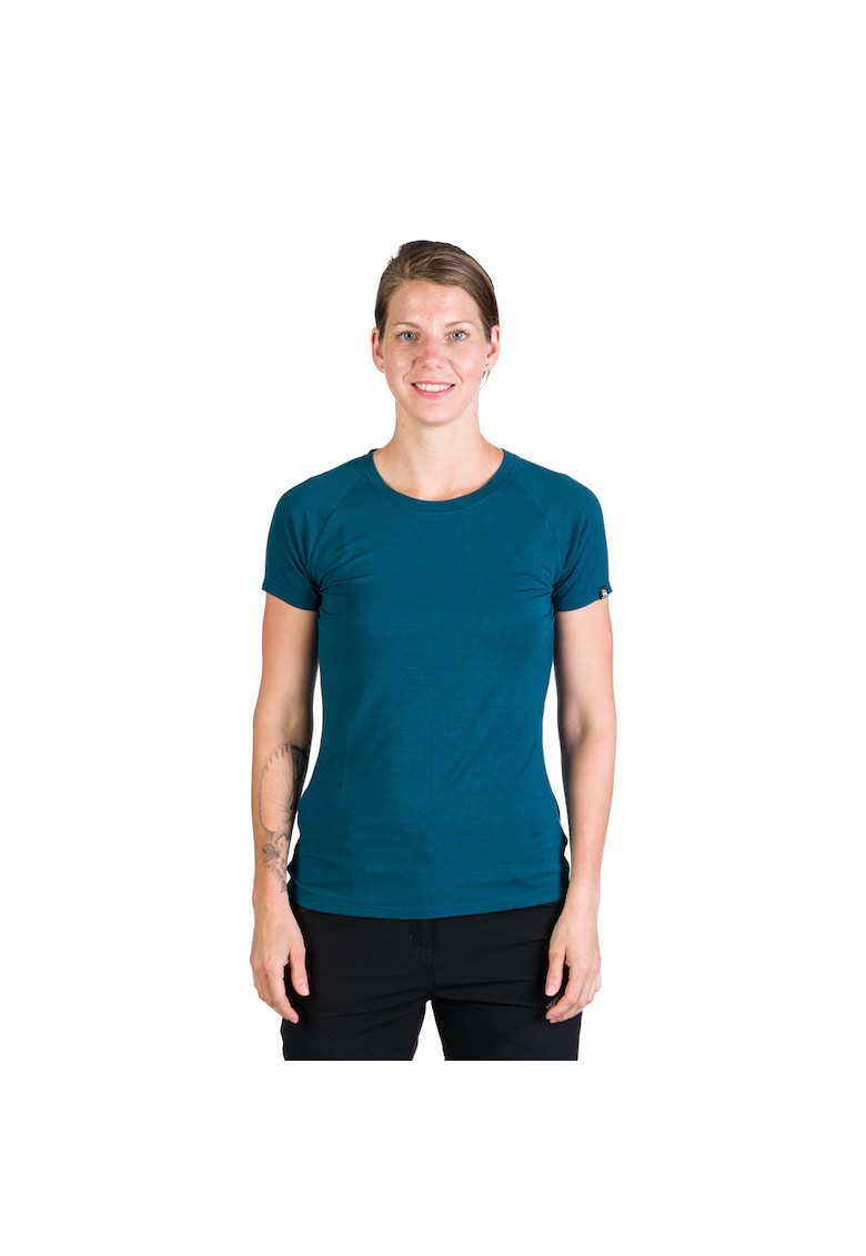 Tricou dama elastic respirabil pentru trekking si camping Diane - Albastru