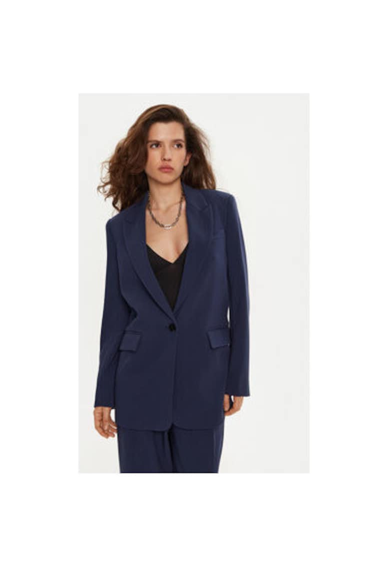 Sacou dama - 304453601 - Poliester reciclat/Viscoza - Albastru - Albastru