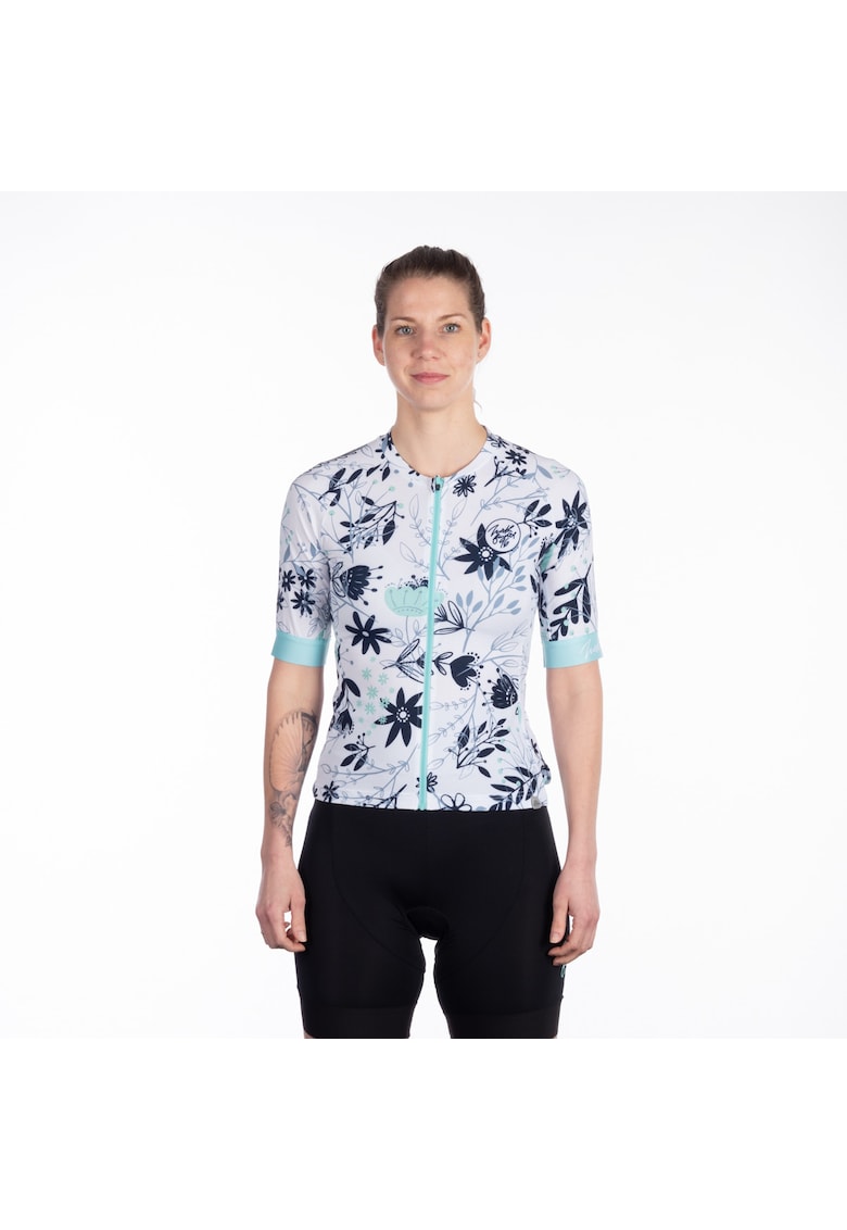 Tricou ciclism cu fermoar deschidere completa dama Margaret florals