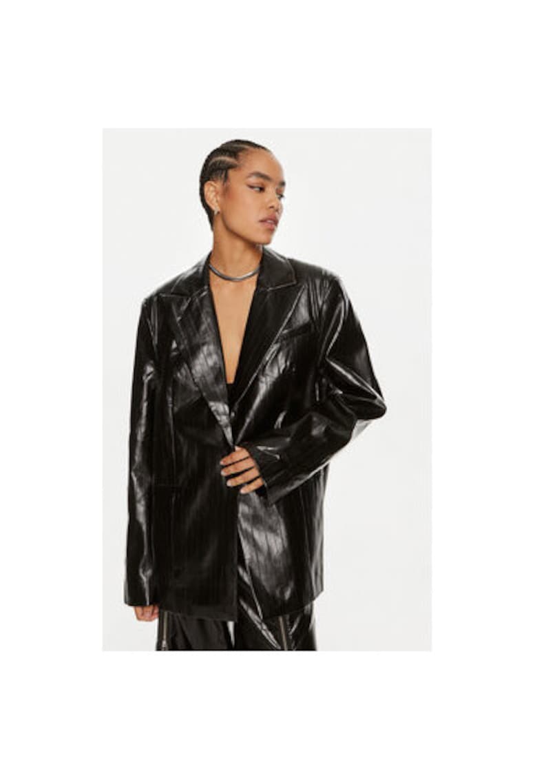 Sacou dama -  304471681 - Piele ecologica - Negru