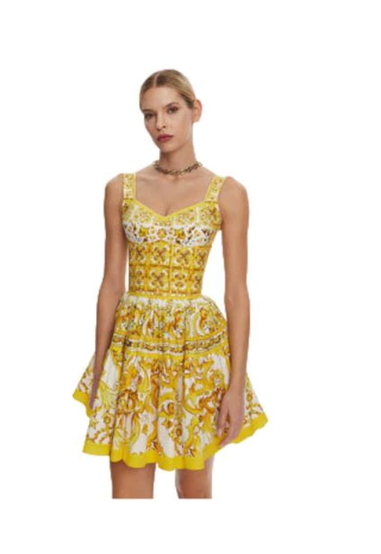 Dolce & Gabbana Tricou dama F7W98T HH5EA - Bumbac/Poliamida - Galben