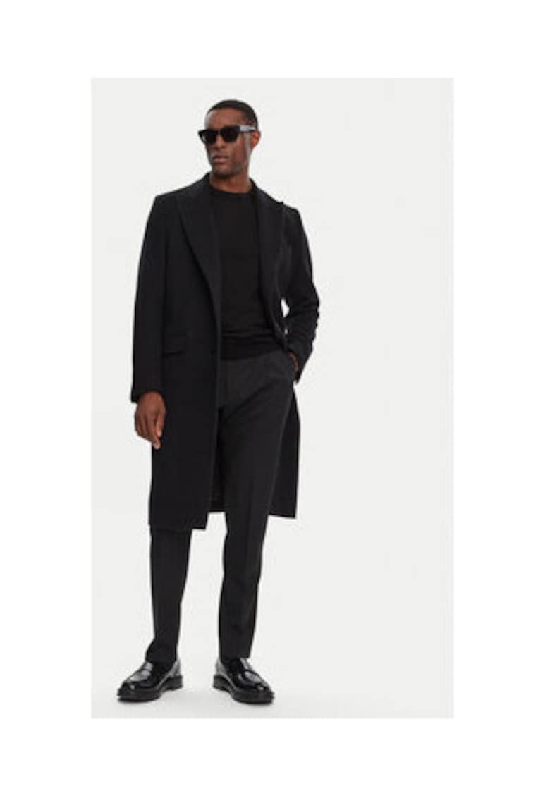 Palton barbati -  negru - lana -