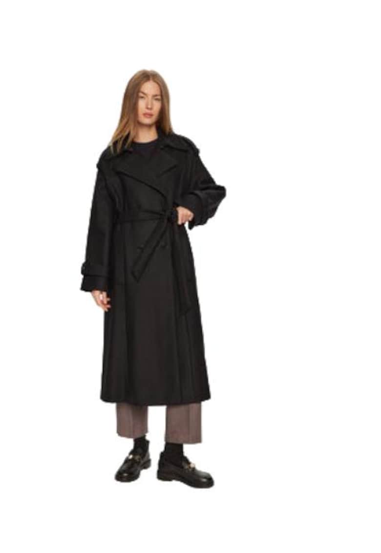 Palton dama - IO111137 - lana/poliamida/casmir - negru