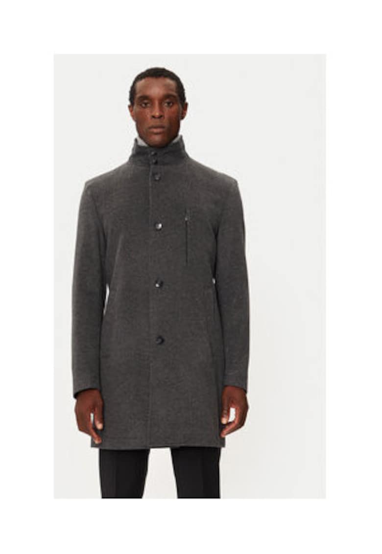 Palton pentru barbati - gri - lana si casmir -