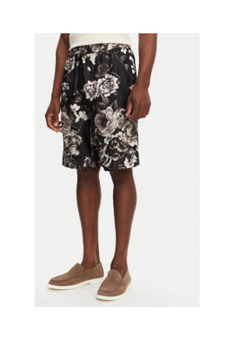 Pantaloni scurti Dolce Gabbana barbati - negru - matase -