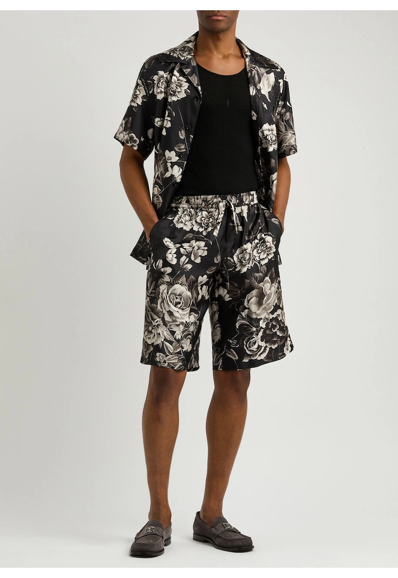 Pantaloni scurti barbati - Matase - Negru -