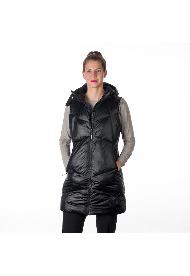 Vesta femei cu captuseala SEAL si gluga fixa Rosemary black