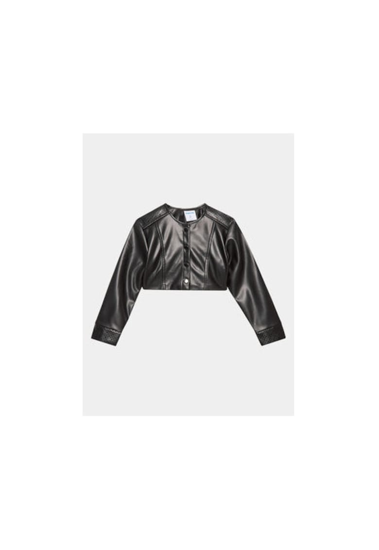Geaca fete - 302108367 - Piele ecologica - Negru - Negru