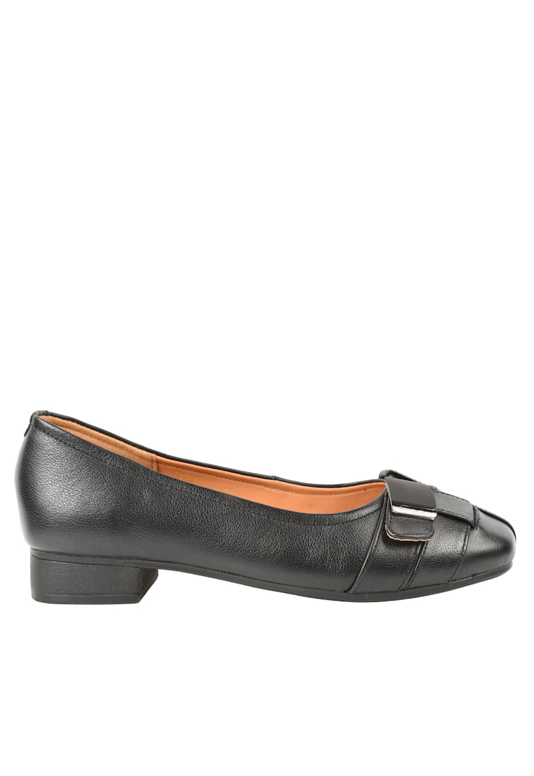 Pantofi casual - dama - 91127 negru - piele naturala - cu toc - Negru
