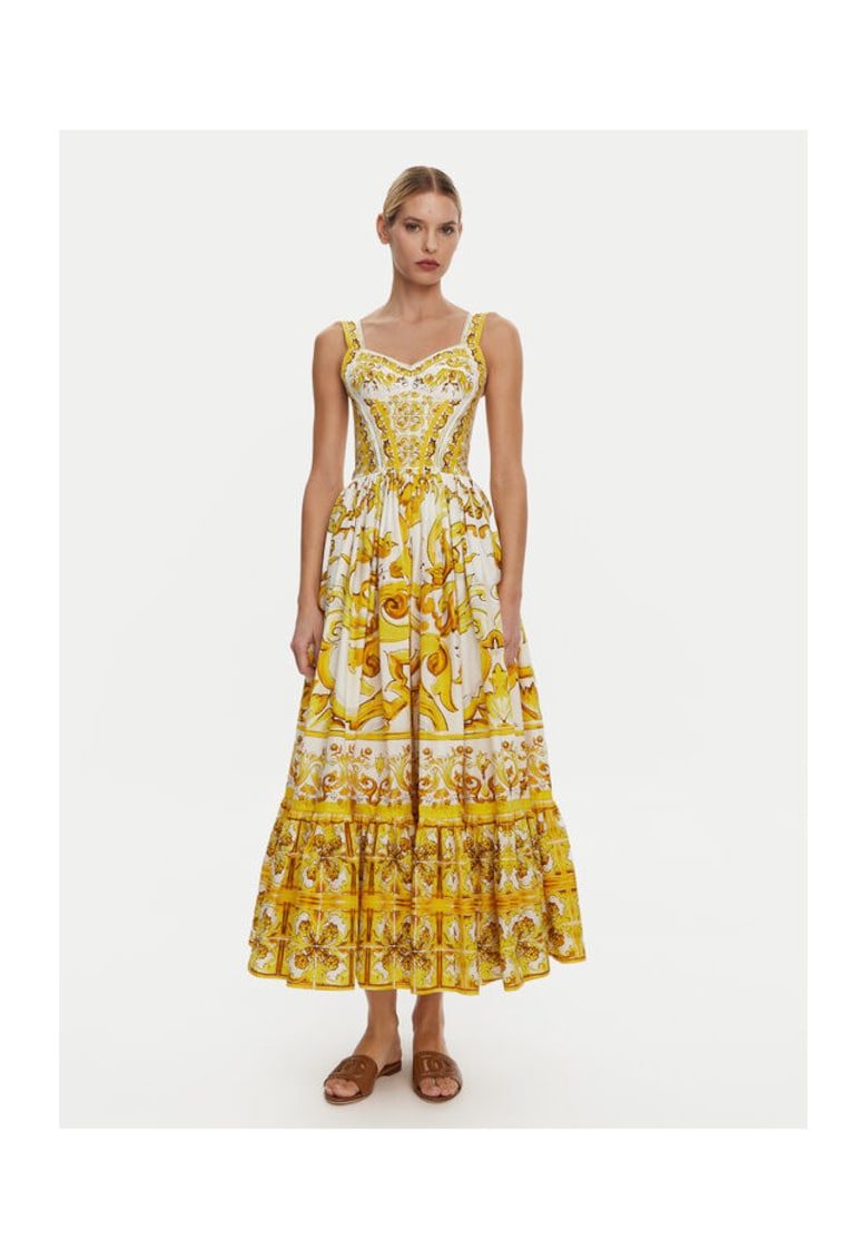 Rochie Dama - 305315434 - Bumbac - Galben - Galben