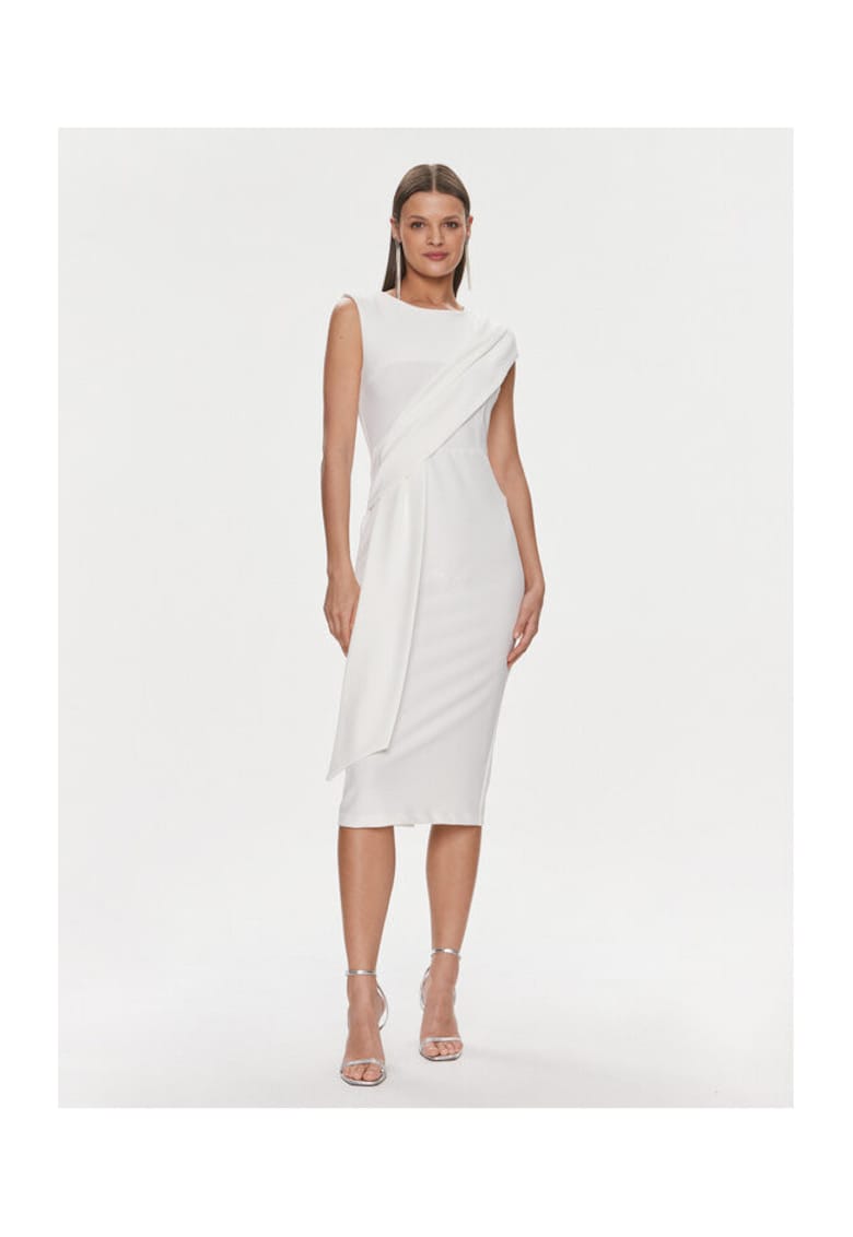 Rochie Dama - 303991395 - Poliester - Elastan - Alb - Alb