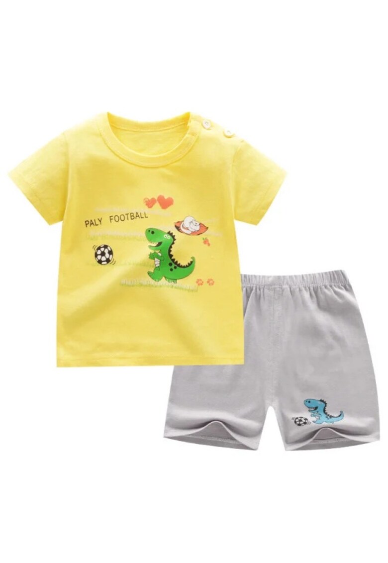 Compleu Model Dino - Baieti - Maneca scurta - Multdwqfcolor - Multicolor