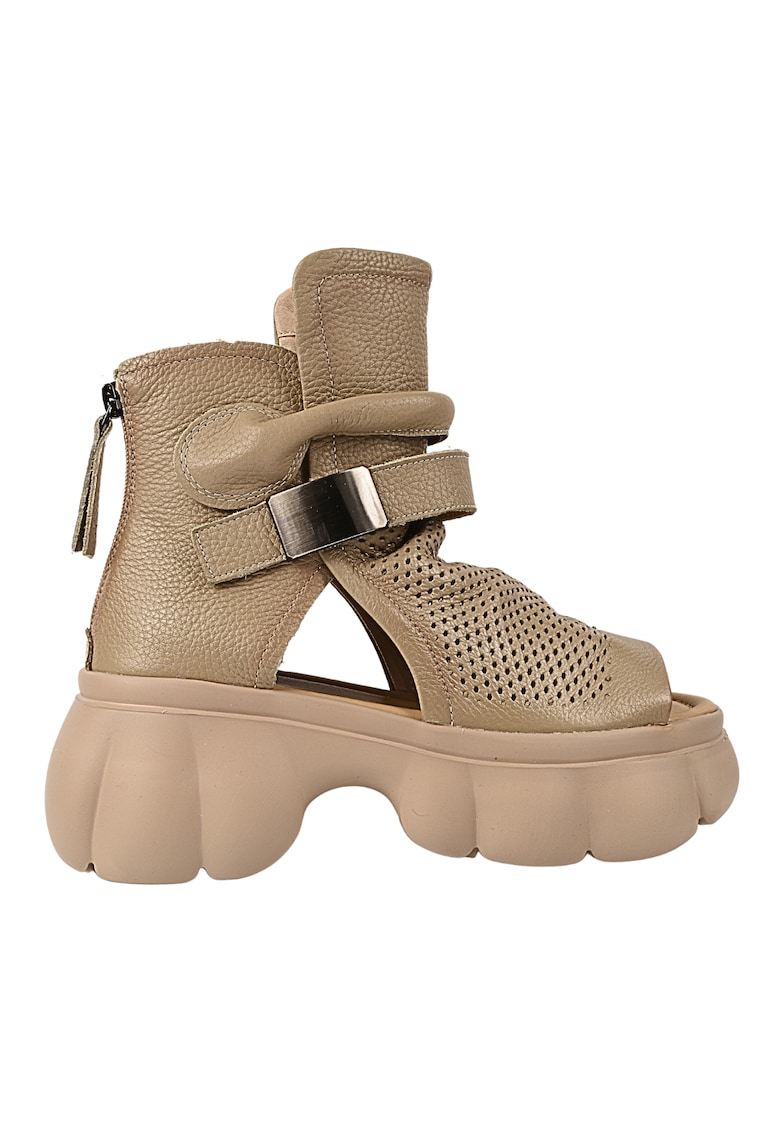 Ghete casual - dama -  LY60006B bej - piele naturala