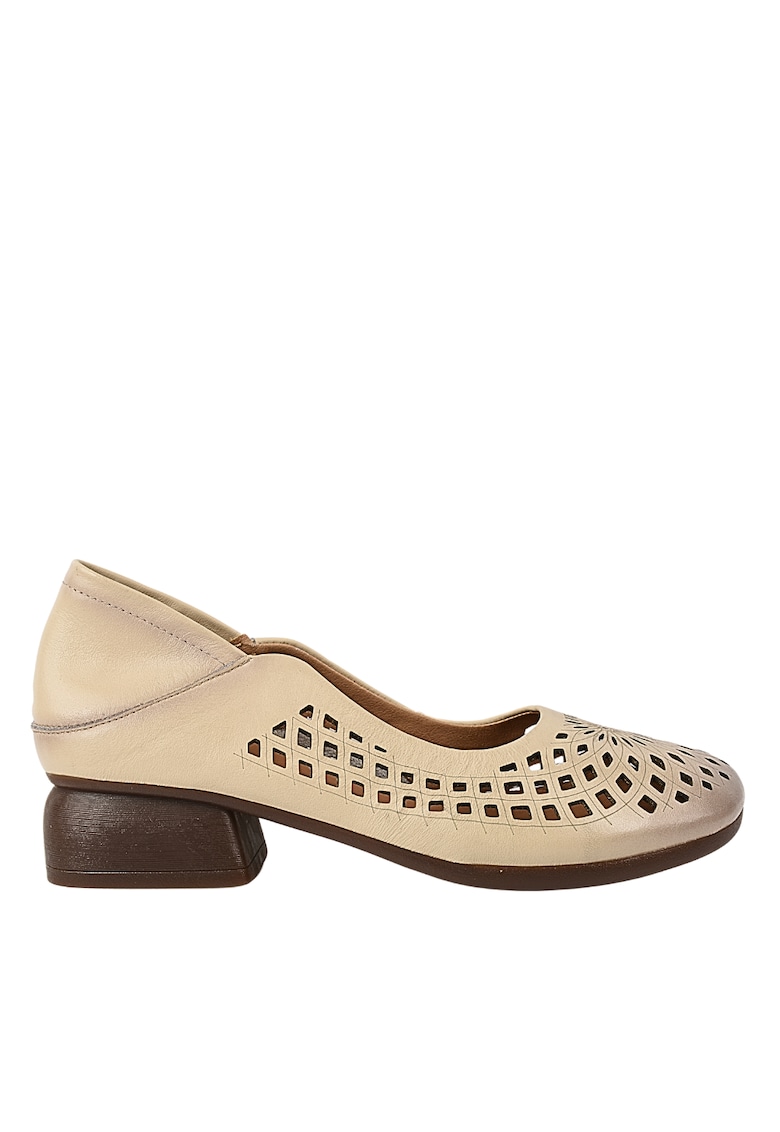 Pantofi casual - dama - 5889 bej - piele