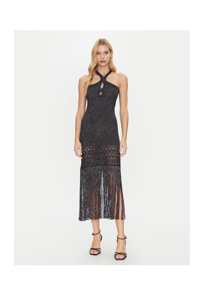 Rochie dama - 305172501 - Viscoza/Fibre metalice - Negru - Negru