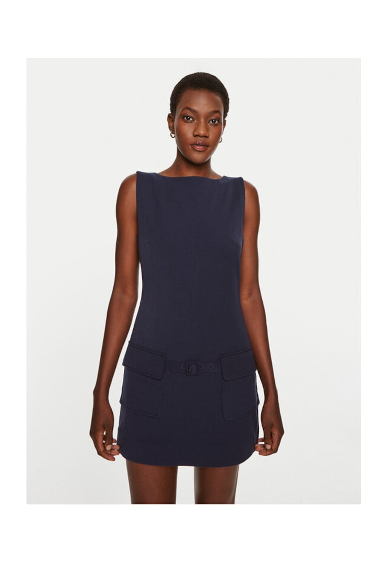 Rochie dama - 304549007 - Poliester/Viscoza - Albastru - Albastru