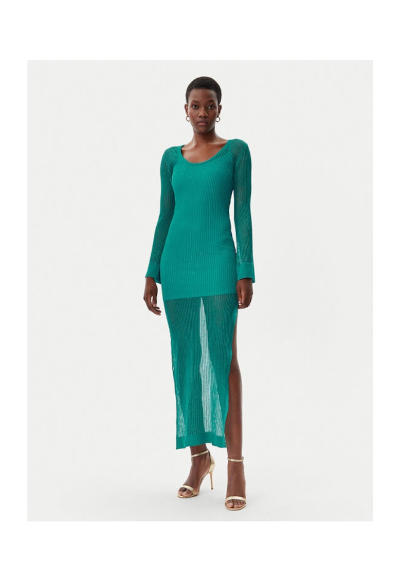 Simona corsellini Rochie dama - 305172600 - Poliester/Fibre metalice - Verde - Verde