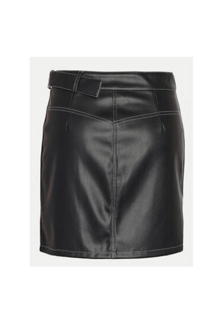 Fusta dama - 304870163 - Piele ecologica - Negru - Negru