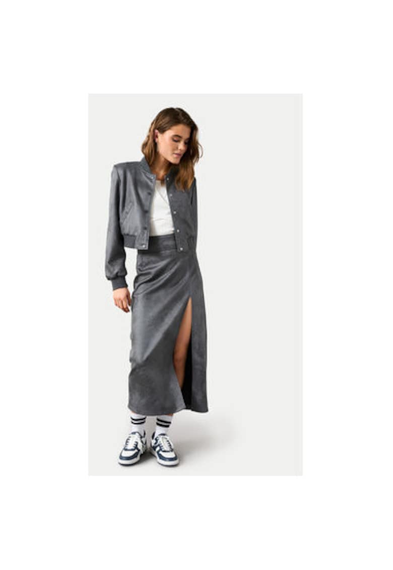 Fusta dama - 304518508 - Piele ecologica - Gri - Gri