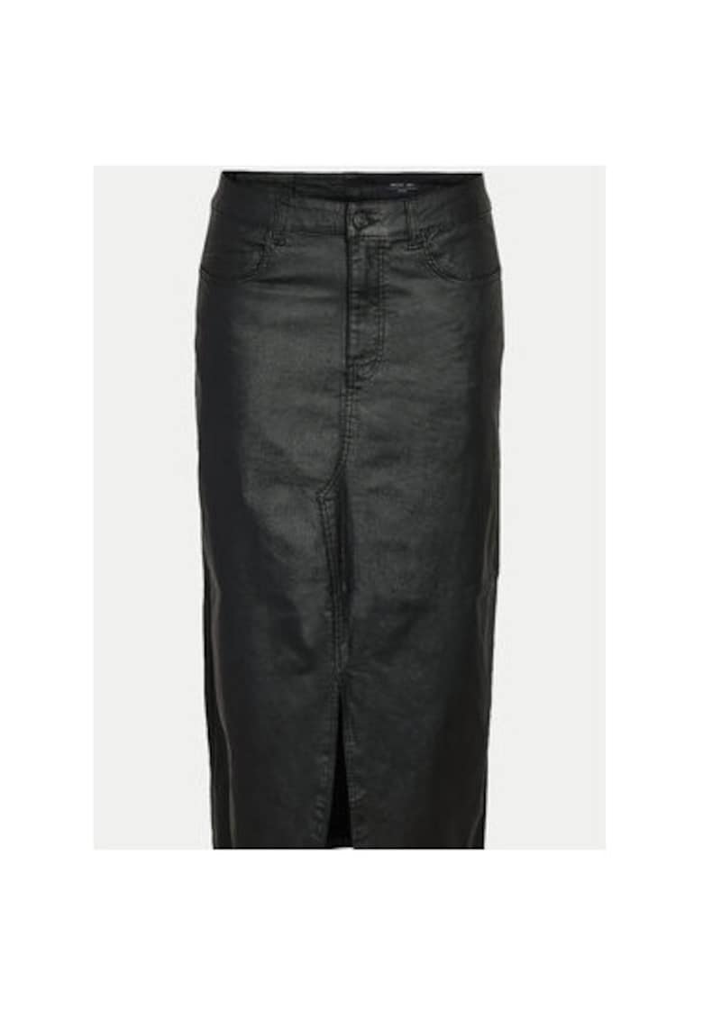 Fusta dama - 304517426 - Piele ecologica - Negru - Negru
