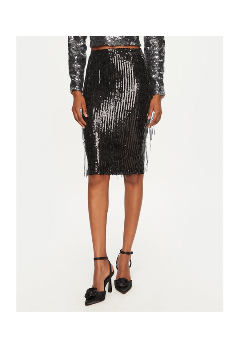 Fusta dama - 305018007 - Poliester - Negru - Negru