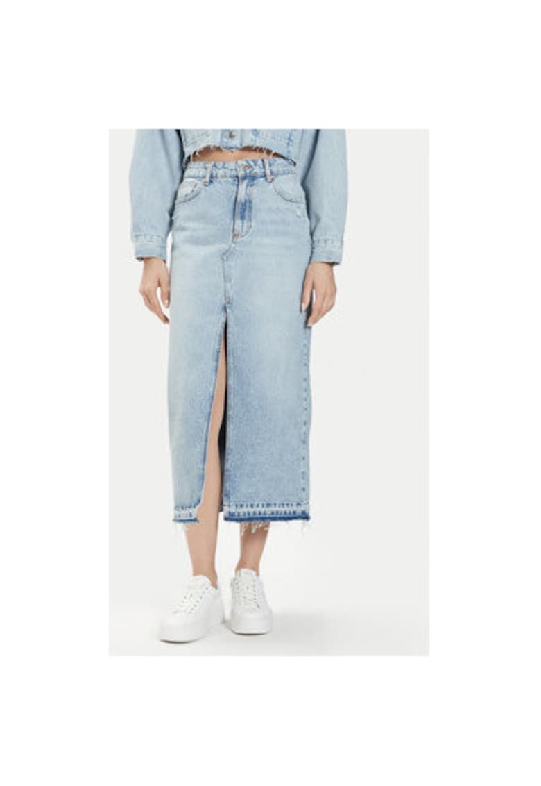 Fusta dama - 303802202 - Bumbac - Albastru